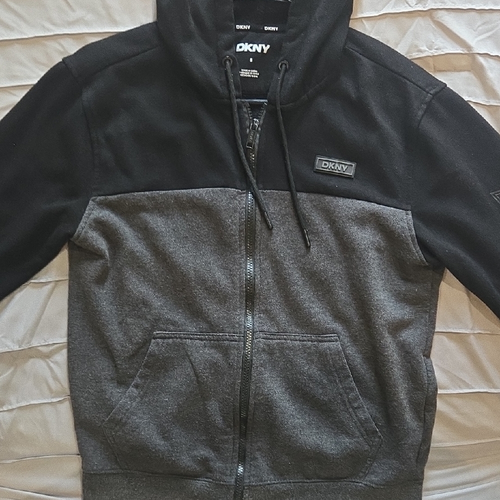 DKNY Men's Two-Tone Zip-Up Sweater